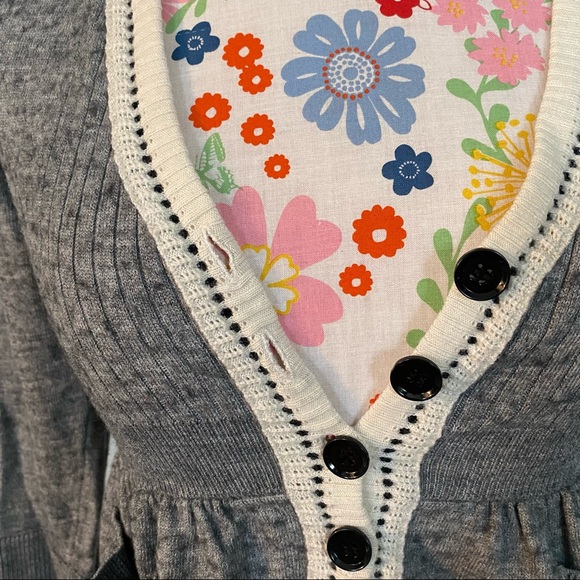 Y2K Gray Cinched Cardigan - Picture 2 of 5